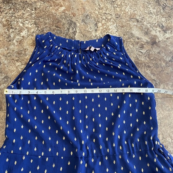 Juicy Couture Dress XXL Blue Gold Print Sleeveless Drawstring Waist - Picture 4 of 8